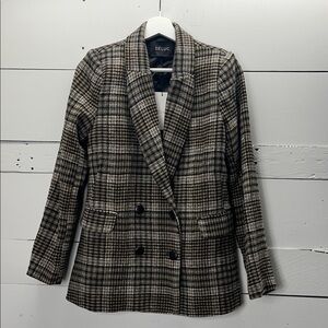 NWT Dèluc Maverick Blazer in Camel Black & White Size Medium
